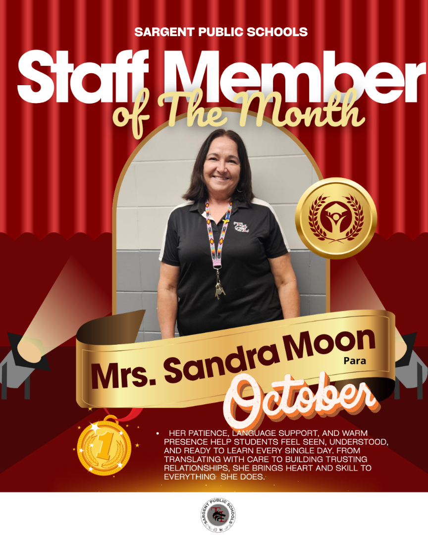 Sargent Public Schools - 2025/26 Staff Member of the Month
