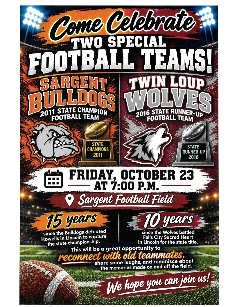 Poster for 2011 and 2016 Football teams to be honored.
